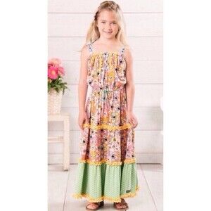 Matilda Jane Size 12 Floral Print Adventure Begins Tell Me More Maxi Dress